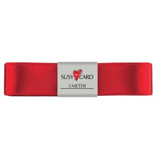SUSY CARD Geschenkband "Doppelsatin" 25 mm x 3 m rot