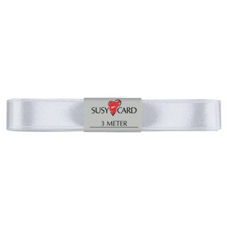 SUSY CARD Geschenkband "Doppelsatin" 15 mm x 3 m weiß
