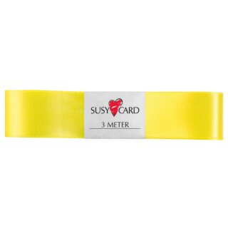 SUSY CARD Geschenkband "Doppelsatin" 25 mm x 3 m gelb