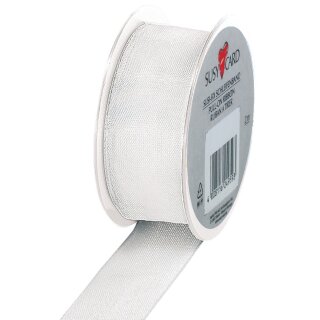 SUSY CARD Geschenkband auf Spule "Trend" weiß 25 mm x 2 m