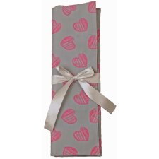 KLEIBER Häkelnadel-Tasche "Herzen" grau/pink