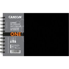 CANSON Skizzenbuch ONE 216 x 140 mm schwarz 80 Blatt