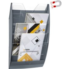CEP Wand-Prospekthalter magnetisch DIN A4 5 Fächer grau