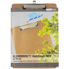 WEDO Klemmbrett aus Hartfaser-Holz DIN A4 hoch