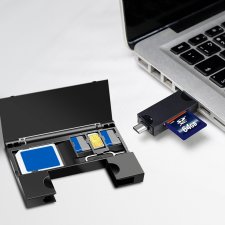 LogiLink USB 3.2 Gen1 Card Reader mit Kartenaufbewahrung schwarz