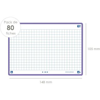 Oxford Karteikarten "Flash 2.0" 105 x 148 mm violett kariert 80 Stück