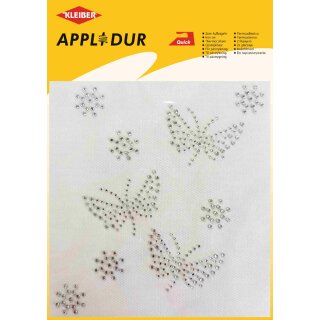 KLEIBER Strass-Applikation XL "Schmetterlinge & Sterne" 145 x 150 mm