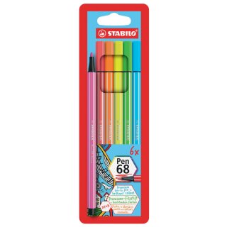 STABILO Fasermaler Pen 68 6er Karton-Etui