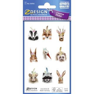 AVERY Zweckform ZDesign Oster-Sticker "Boho-Tiere" 1 Blatt à 9 Sticker
