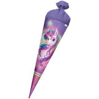 ROTH Schultüte "Einhornportrait rund 700 mm Glitter