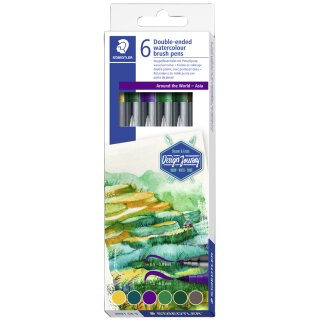 STAEDTLER Doppel-Fasermaler "Asien" 6er Kartonetui