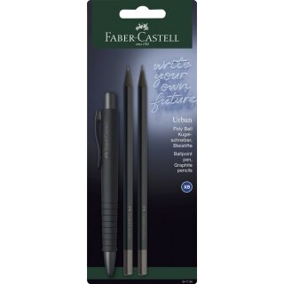FABER-CASTELL Schreibgeräte-Set POLY BALL URBAN schwarz