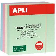 APLI Haftnotiz-Würfel "FUNNY Notes!" 75 x...