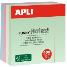APLI Haftnotiz-Würfel "FUNNY Notes!" 75 x...