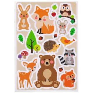 HERMA Sticker DECOR Waldlieblinge aus Papier matt 3 Blatt à 18 Sticker