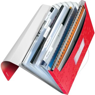 LEITZ Fächermappe WOW A4 PP 6 Fächer rot