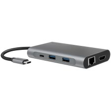 LogiLink USB 3.2 (Gen1) Docking-Station USB-C 8-Port  silber