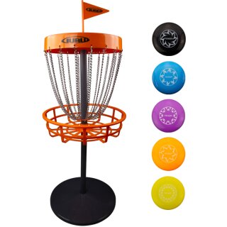 SCHILDKRÖT Guru Disc Golf Mini Basket-Set inkl. 5 Scheiben