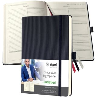 sigel Buchkalender Conceptum DIN A5 immerwährend schwarz Tagesplaner