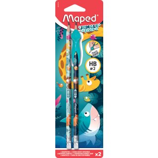 Maped Bleistift JUNGLE FEVER mit Radierer HB 2er Blister