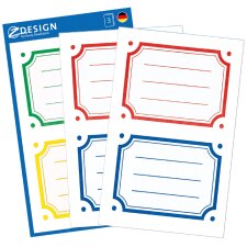 ZDesign SCHOOL Buchetiketten "Rahmen" farbig 3...
