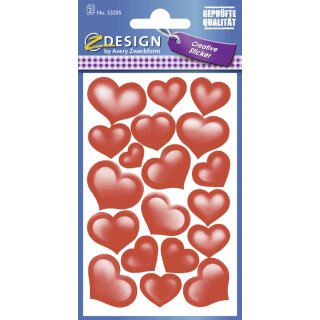 AVERY Zweckform ZDesign CREATIVE Sticker "Herzen" 2 Blatt à 19 Sticker