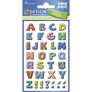 ZDesign SCHOOL Buchstaben-Etiketten Buchstaben: A-Z bunt 87 Etiketten