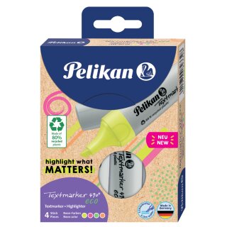 Pelikan Textmarker 490 eco 4er Etui Neon-Farben