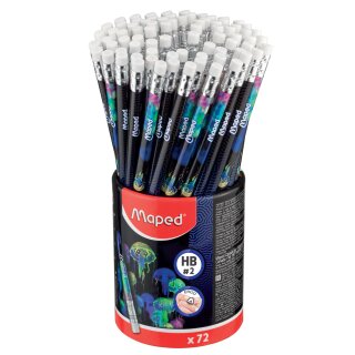 Maped Bleistift DEEPSEA PARADISE mit Radierer HB 72er Köcher