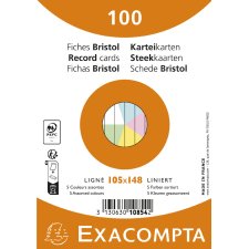 EXACOMPTA Karteikarten DIN A6 liniert farbig sortiert 100...