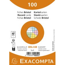 EXACOMPTA Karteikarten DIN A6 kariert farbig sortiert 100...
