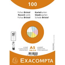 EXACOMPTA Karteikarten DIN A5 liniert farbig sortiert 100...