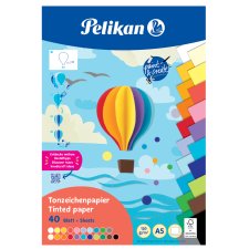 Pelikan Tonpapierblock DIN A5 40 Blatt farbig sortiert in...