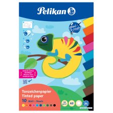 Pelikan Tonpapierblock DIN A3 10 Blatt farbig sortiert