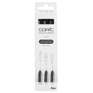 COPIC Fineliner MULTILINER schwarz 3er Set