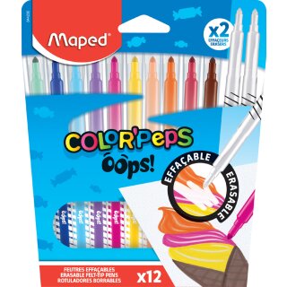 Maped Radierbare Fasermaler COLOURPEPS OOPS 12er Kartonetui