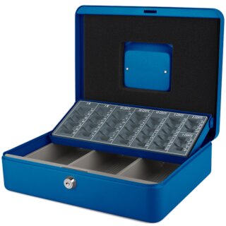 pavo Geldkassette mit Zähleinsatz blau 1 Tragegriff