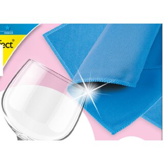 Peggy Perfect Microfaser Gläsertuch "Diamond" blau