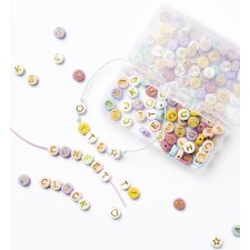 folia Buchstaben-Perlen Mix "PASTELL"