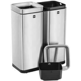 helit Abfalltrenner "the twin bin" 2 x 30 Liter aus Edelstahl
