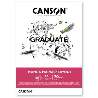 CANSON Studienblock GRADUATE Manga Marker Layout DIN A3 50 Blatt