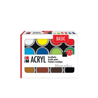 Marabu Acrylfarben-Set BASIC 12 x 18 ml