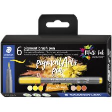 STAEDTLER Fasermaler pigment brush pen "Yellows...