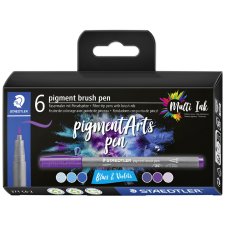 STAEDTLER Fasermaler pigment brush pen "Blues &...