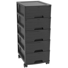 EDA Schubladenboxen-Turm STONE A4 5 Schübe PP schwarz