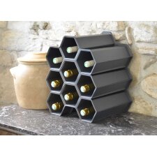 EDA Mini-Flaschenregal für 3 Flaschen PP anthrazit