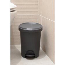 EDA Tret-Kosmetikeimer Stepy 6 Liter PP anthrazit