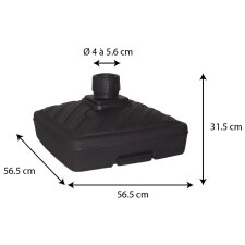 EDA Sonnenschirmständer Kunststoff eckig 565 mm grau