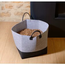 EDA Pellet-Tasche aus Filz 60 Liter grau / schwarz