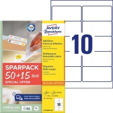 AVERY Zweckform Universal-Etiketten 96 x 50,8 mm 50+15 Blatt